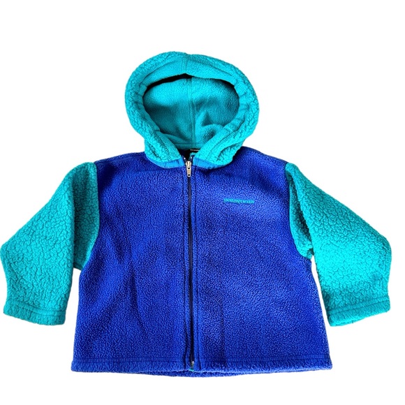 Patagonia Jacket Fleece Hooded Full Zip Blue Green Colorblock Vintage 90’s 24 mo - Picture 10 of 10